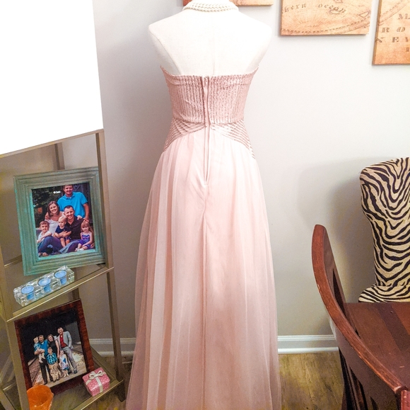 Make OFFER! Pastel Pink Sequined Formal Gown | A-Line Dress - Picture 7 of 11